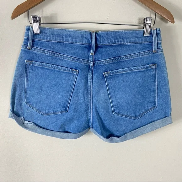 Frame Denim Le Cutoff Cuffed Shorts in Sand Dollar Medium Wash - 26 - Picture 6 of 11